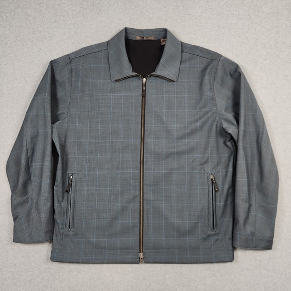 Nike Other - Vintage Tiger Woods Jacket Mens Large Blue Window Pane Plaid Nike Golf Full Zip